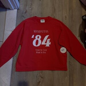 Sunny Somewhere Manhattan ’84 Red Crewneck Sweatshirt L NWT